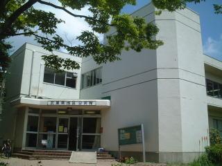 庭木の緑が豊かな白色の武里南地区公民館の外観の写真（「武里南地区公民館」のページへリンク）